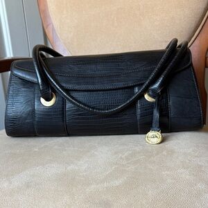Brahmin Rosalie Black Textured Shoulder Bag